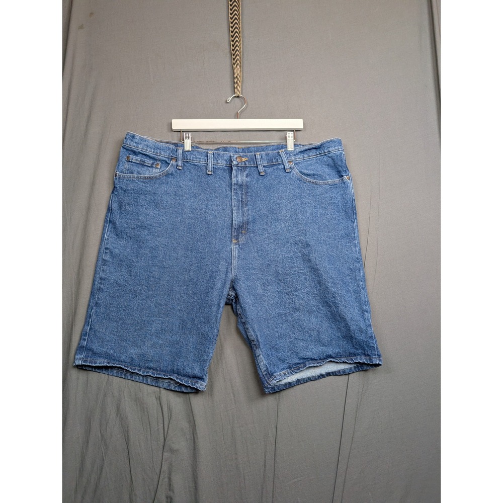 Wrangler Mens Relaxed Fit Denim Shorts Blue Medium Wash Stretch 46